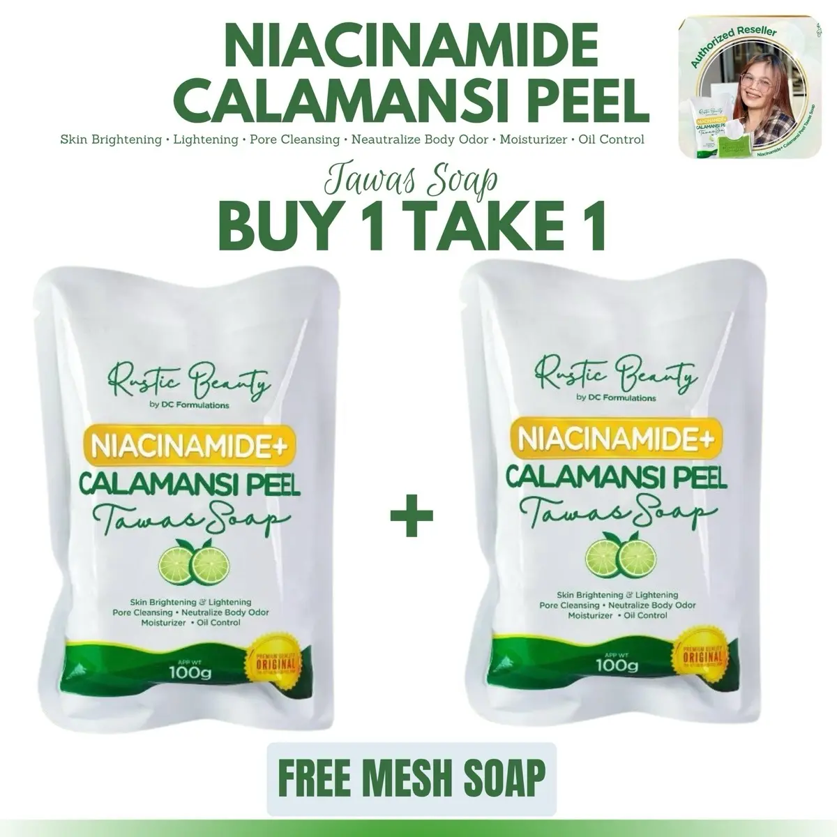 BUY 1 TAKE 1 Niacinamide Tawas Soap Calamansi Peel Body Deodorant Pore Cleansing Moisturizer Oil Control FDA APPROVED Body Care Cleanser Comfort Skin Repair Body Wash Hydrating Skin Care Moisture