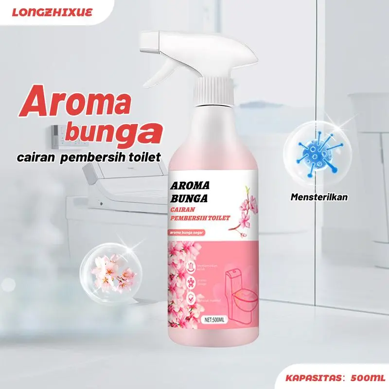 Pembersih Toilet bunga 500ml, Pembersih Toilet cepat menghilangkan bau, semprotan busa deterjen