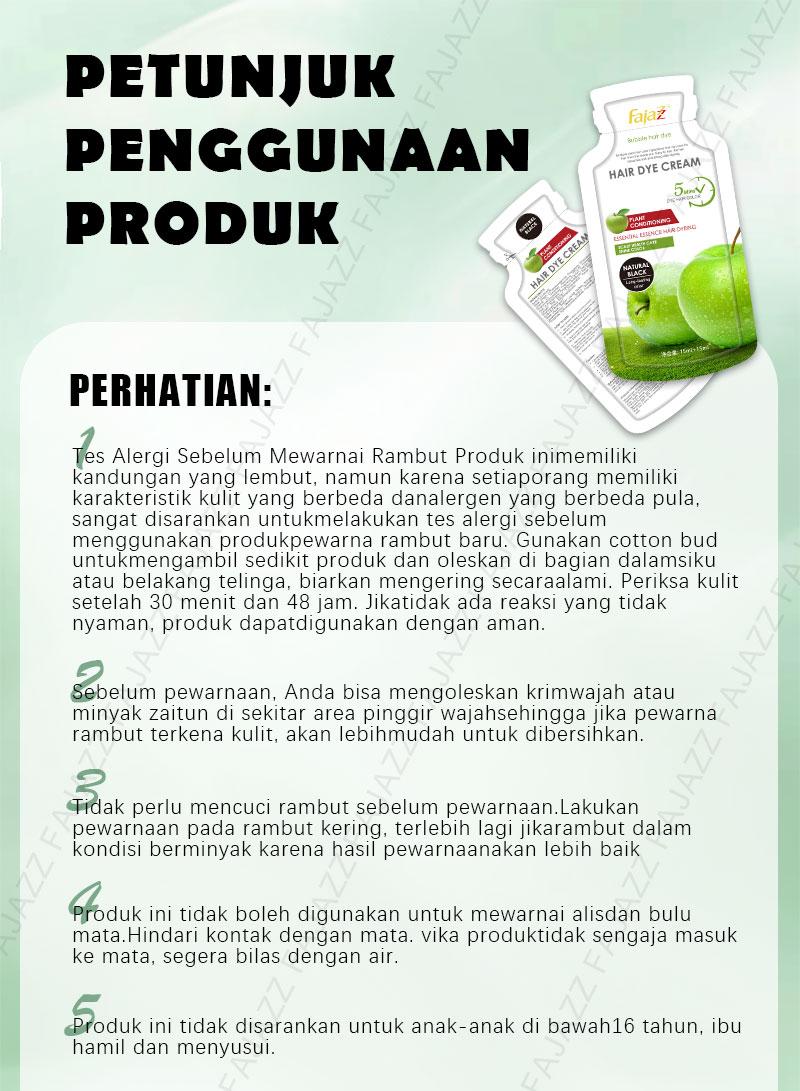 Product Introduction of 【Fajazz】（20 pcs）Pewarna rambut gelembung Fajazz adalah merek asli resmi tanaman murni, pewarna gelembung alami dan tidak menyebabkan iritasi untuk pria dan wanita, Anda dapat mewarnai rambut Anda di rumah 17