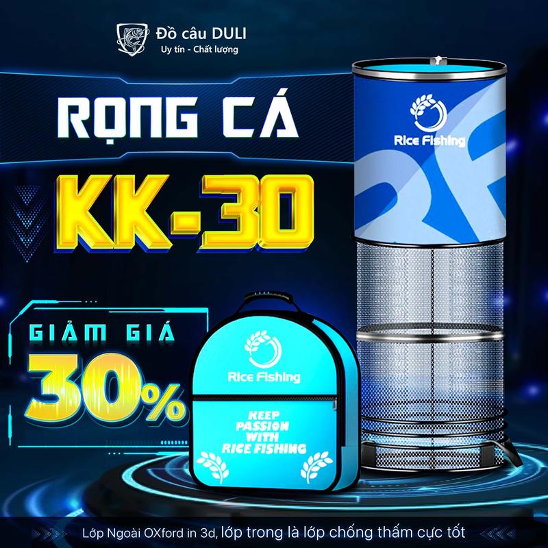  Giỏ Đựng Cá Rọng Đựng Cá Rice Fishing cao cấp hợp kim chắc chắn lưới tráng cao su KK-30 
