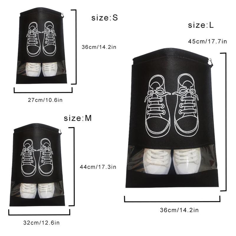 Product Introduction of Túi Sắp Xếp Lưu Trữ Giày, Chất Liệu Không Dệt, Túi Tủ Quần Áo Cầm Tay Du Lịch, Không Thấm Nước, Có Túi, Thích Hợp Cho Quần Áo Và Giày Dép, Thiết Kế Trong Suốt 0