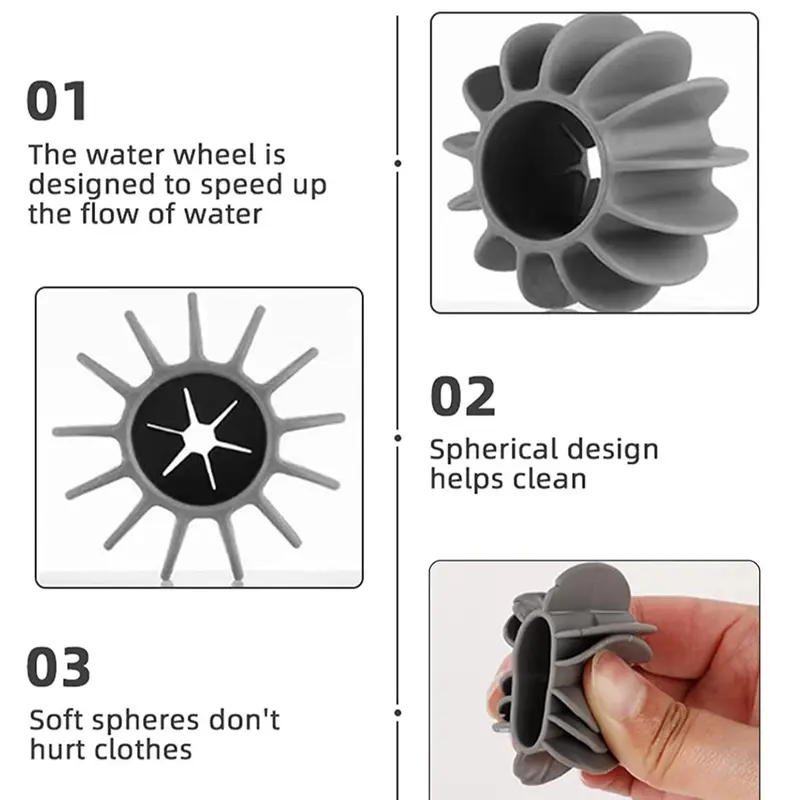 8pcs Anti-winding Laundry Ball, Reusable Soft Silicone Washing Ball, Household Washing Machine Laundry Ball 3