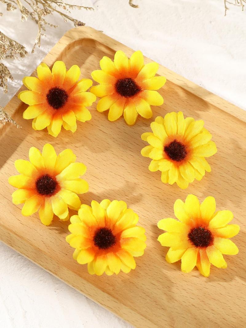 Product Introduction of 6pcs Boho Floral Decorative Hair Clips, Cute Sunflower Design Hair Accessories for Girls, Minimalist Headwear Suitable for Hair, Fashion Hair Accessories for Party, Daily Clothing Decor 13