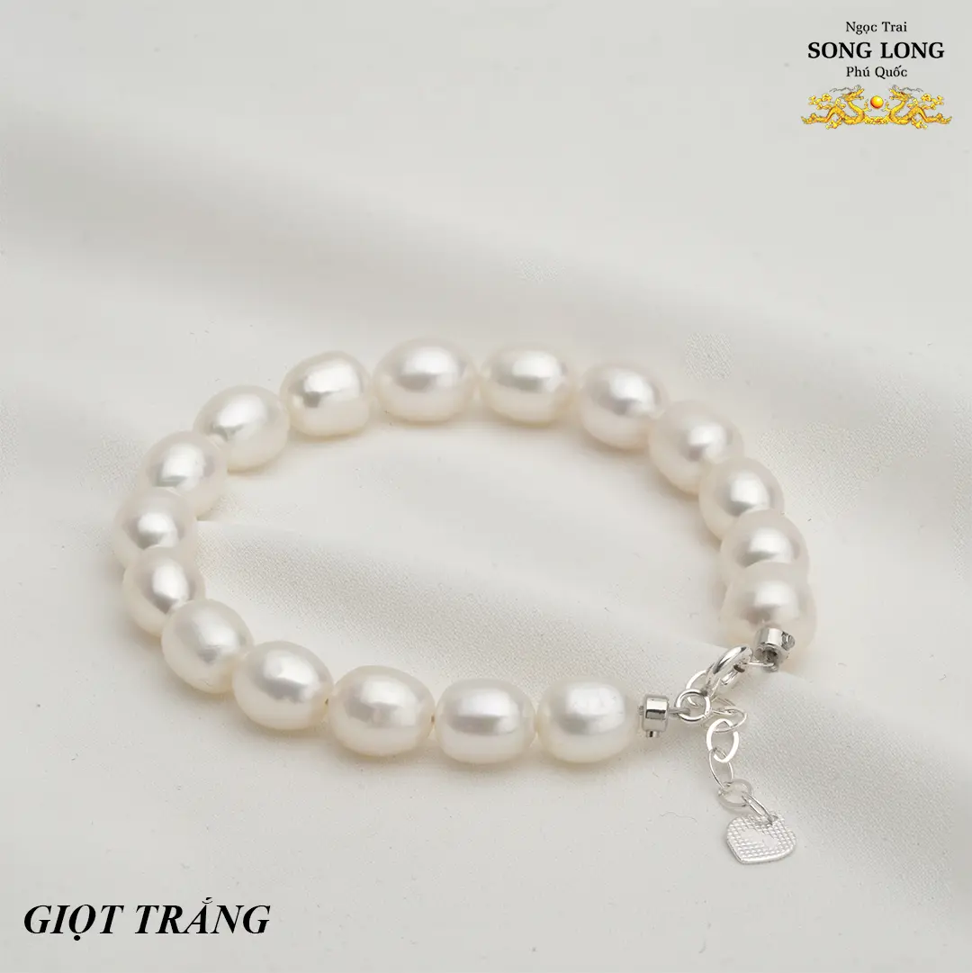 Vòng tay giọt ngọc trai đơn giản xinh xắn, thanh lịch