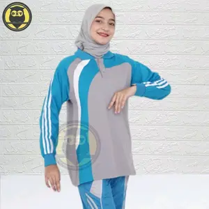 (hanya baju)Baju Olahraga Wanita Lengan Panjang / Kaos Senam Olahraga Pria & Wanita Terbaru