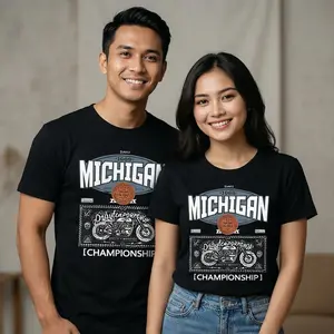 Kaos Distro Dewasa Motif MICHIGAN CHAMPION Baju Atasan Lengan Pendek Santai Sablon DTF Premium