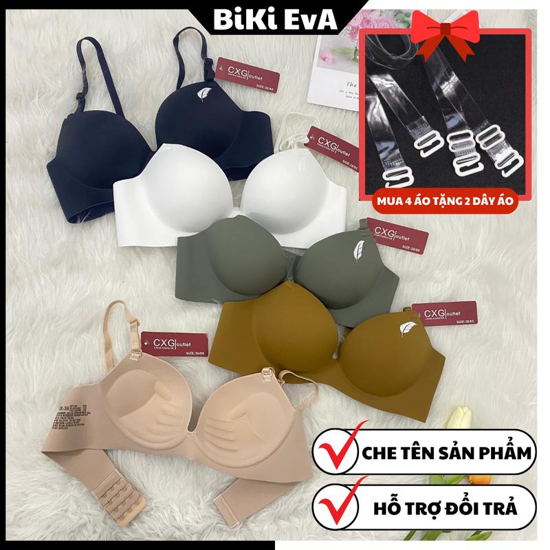 Áo Ngực Nữ Su Đúc, Không Gọng Hình Chiếc Lá, Đệm Bàn Tay Nâng Ngực Tạo Khe Chống Xệ  A01