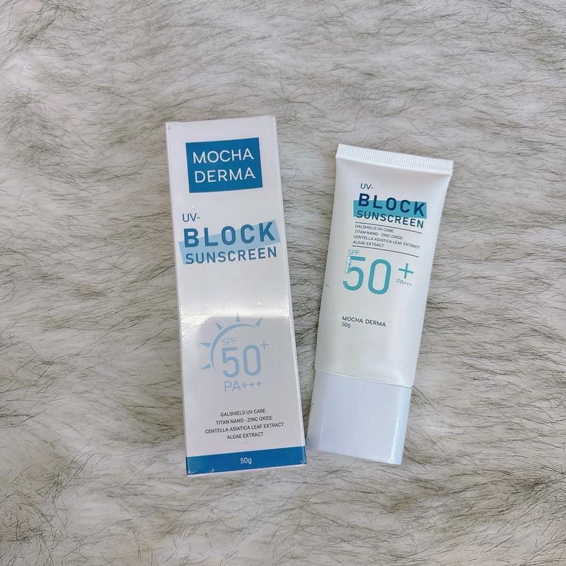 Kem Chống Nắng Mocha Derma SPF 50+ Kiềm Dầu 16H, Nâng Tone Mỏng Nhẹ 50g