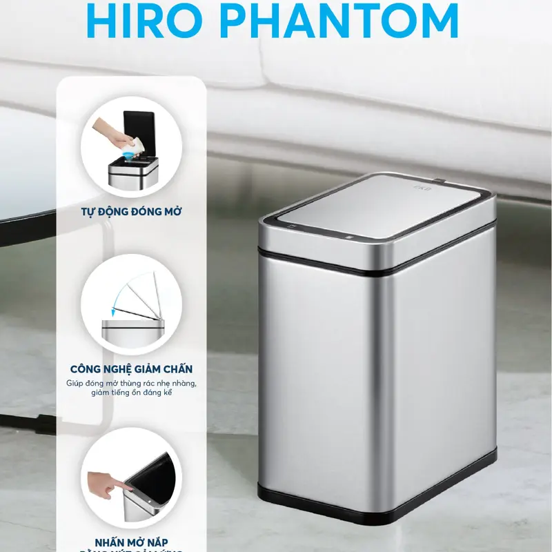 Thùng rác cảm ứng, thùng rác Inox Inochi - nhiều kích cỡ, kiểu dáng, đa công năng, tiện lợi Đồng 3