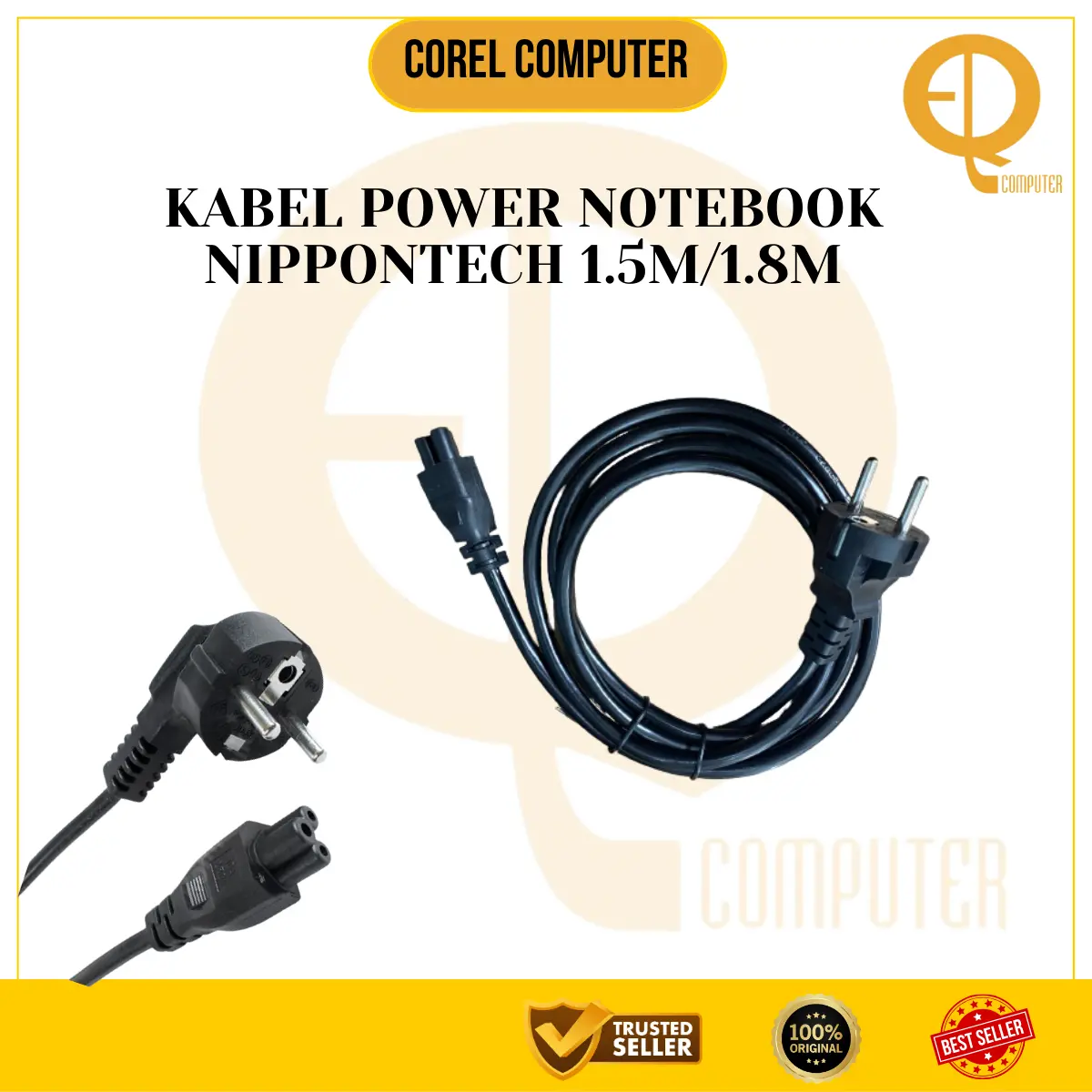 KABEL POWER NOTEBOOK NIPPONTECH 1.5M/1.8m / KABEL POWER 3 LUBANG / KABEL POWER ADAPTOR CHARGER NOTEBOOK