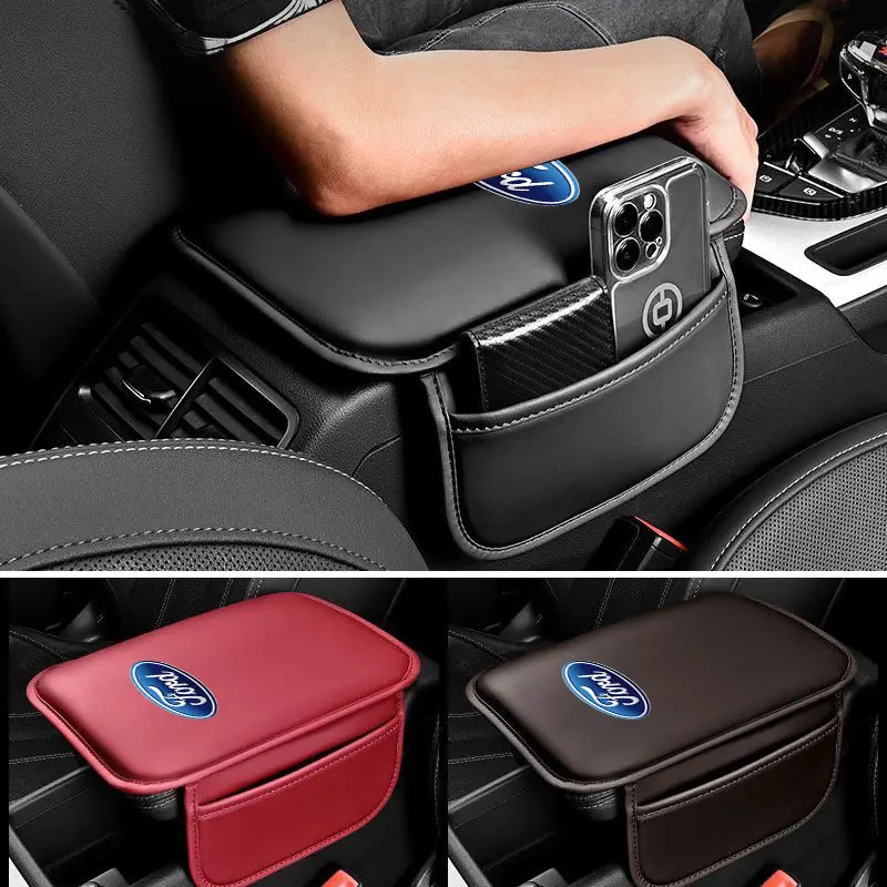 Bọc Hộp Tay Vịn Ô Tô, Thích Hợp Cho Ford Ranger, Wildtrak, Everest, Titan, Mondeo, Explorer, Kuga, Escort, Fiesta, Focus, Lãnh Địa, Đệm Hộp Tay Vịn Trung Tâm Nội Thất Ô Tô