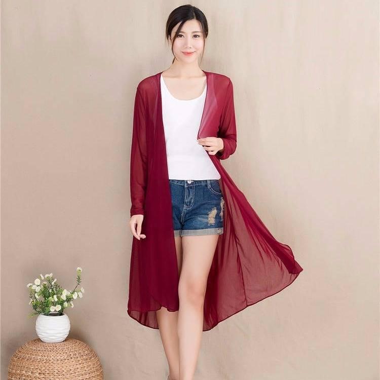 Áo Khoác Khăn Choàng Lưới Mỏng Mùa Hè, Dành Cho Phụ Nữ Đi Biển, Dài Trung Bình Dài Tay Áo Cardigan, Cỡ Lớn, Có Thể Mặc Ngoài Trời, Áo Choàng, Quần Áo Chống Nắng, Thích Hợp Cho Phụ Nữ 5