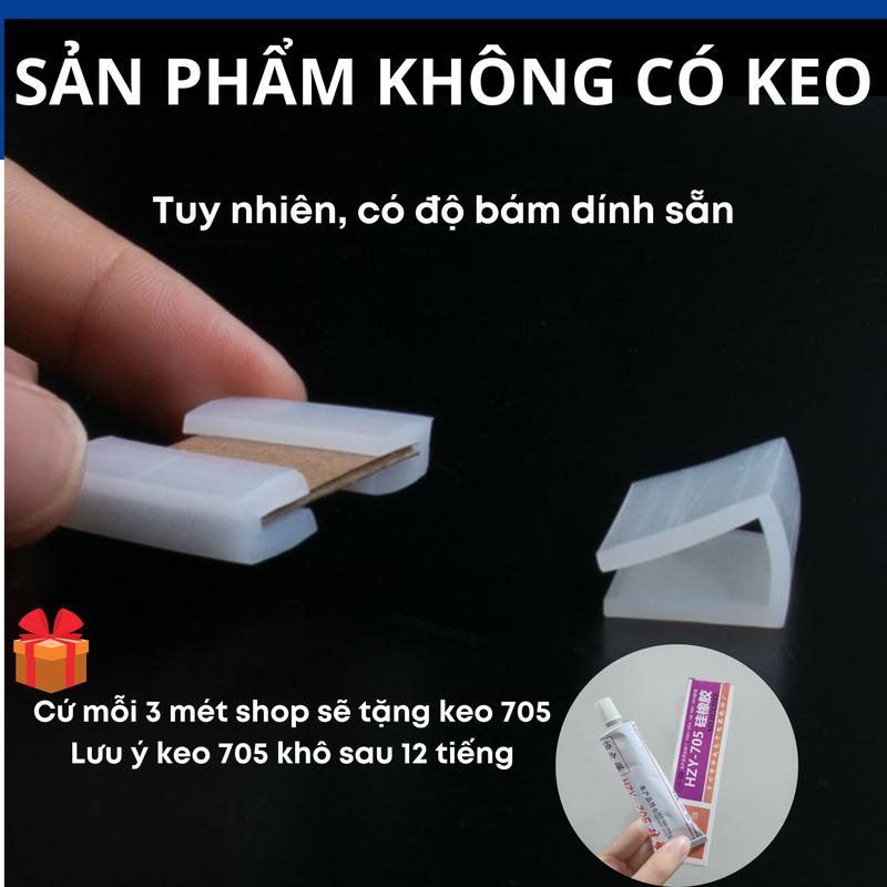 Dây viền cạnh kính, ron dán cửa kính cường lực chống va đập chữ C bọc cạnh bàn, gương, hồ cá, kệ, tủ Legaxi 6