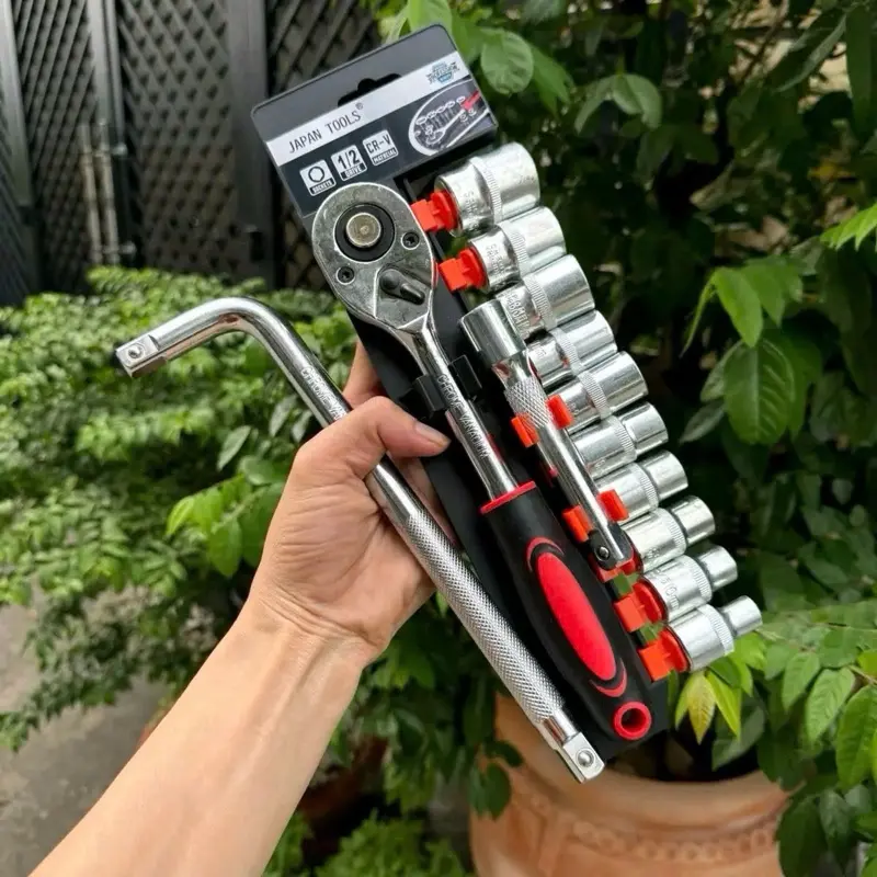 Bộ tuýt12 chi tiết 1/2 thép CR_V (tặng kèm 1 cần L)