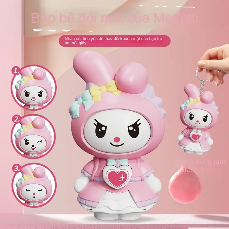 (ABN) Đồ Chơi Shin Chan, Thiết Kế Hoạt Hình, Mặt Có Thể Thay Đổi, Dễ Thương Và Sáng Tạo, Búp Bê Biểu Tượng Cảm Xúc Giảm Căng Thẳng Kuromi(Tặng bạn một trò chơi mê cung nhỏ) con  bấm