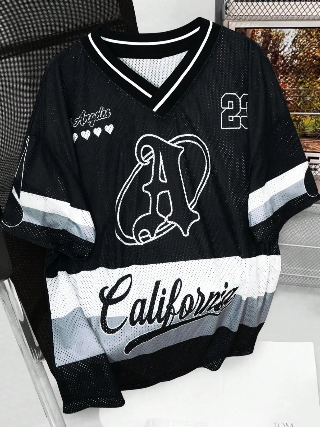 Men's Regular Fit Letter Print Short Sleeve Crew Neck Baseball Jersey, Casual Stylish Baseball Top for Fall & Winter, Men's Clothes for Daily Wear