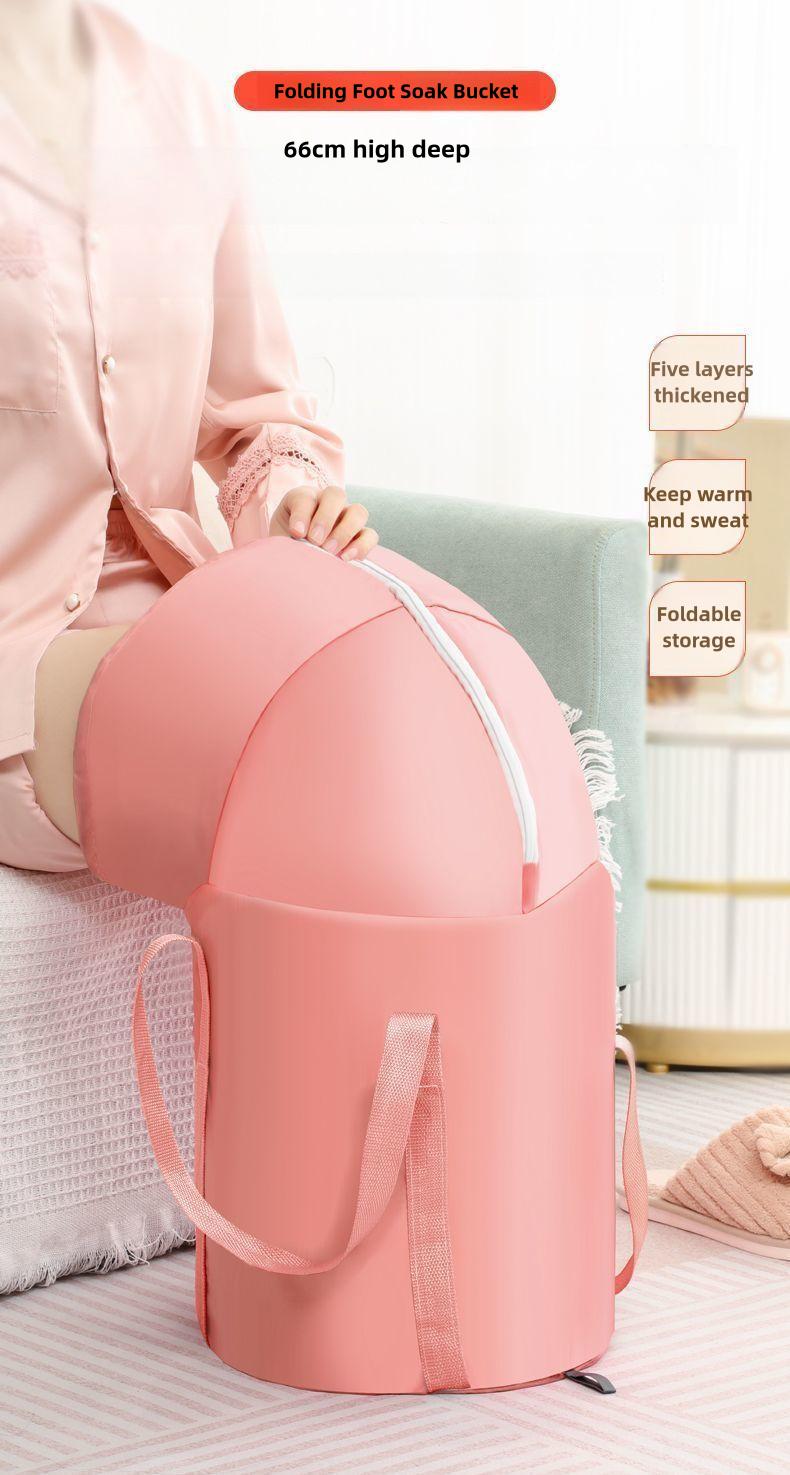 Product Introduction of Foot Soak Bucket Insulated Collapsible Foot Soak Bag Portable Heightened and Deepened Home Travelling 0