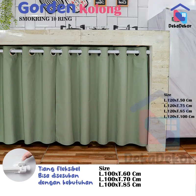 Gorden Smokring Waterproof tahan air dan anti noda pemasangan pakai tiang 8