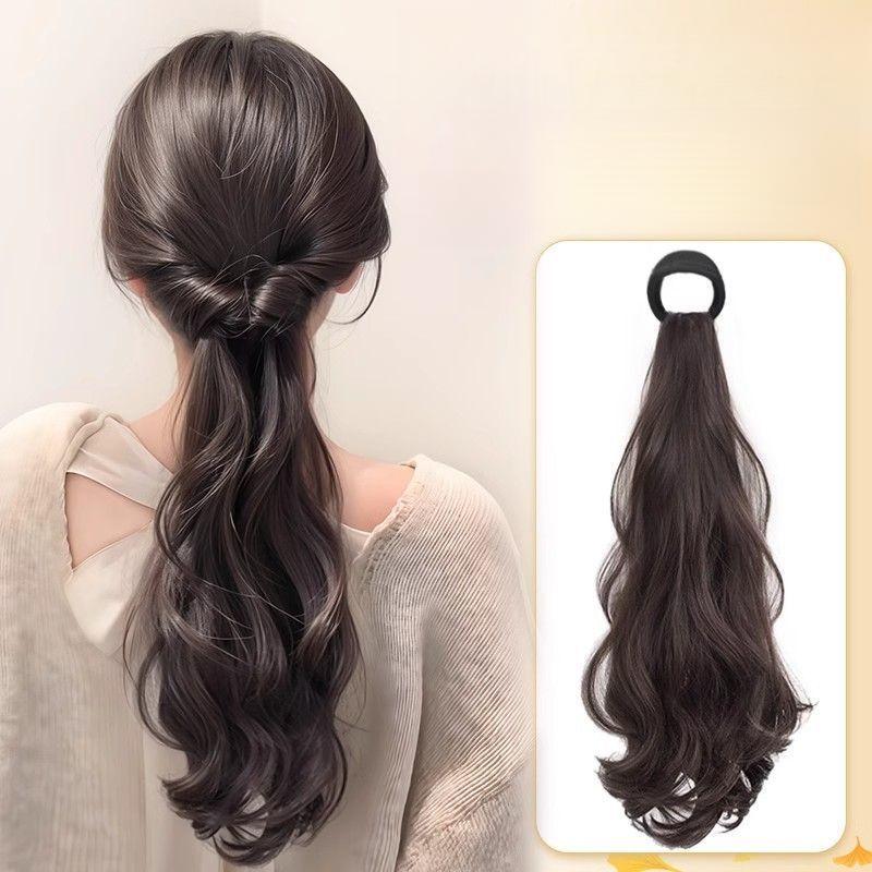 Ekor Kuda Palsu untuk Wanita, Gaya Ikat Rambut Realistik, Ekor Kuda ...