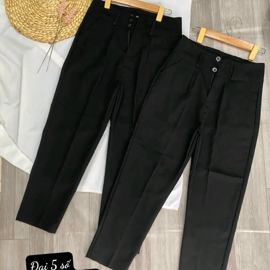 quần tây baggy 9tấc  nút mặc đi làm công việc nhân viên văn phòng đều được Nữ Women ( chiều dài 88cm)