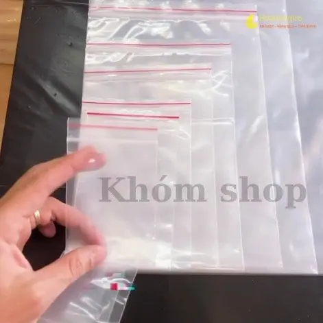500g túi zip đựng thực phẩm, zipper chỉ đỏ dày dặn, loại tốt, 30 kích thước khác nhau từ 4 cm x 6 cm đến 30 cm 2