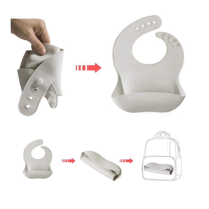 Product Introduction of Baby Waterproof Silicone Thicken Bibs Apron Toddler Girl Boys Feeding Adjustable Bib Silicone 4