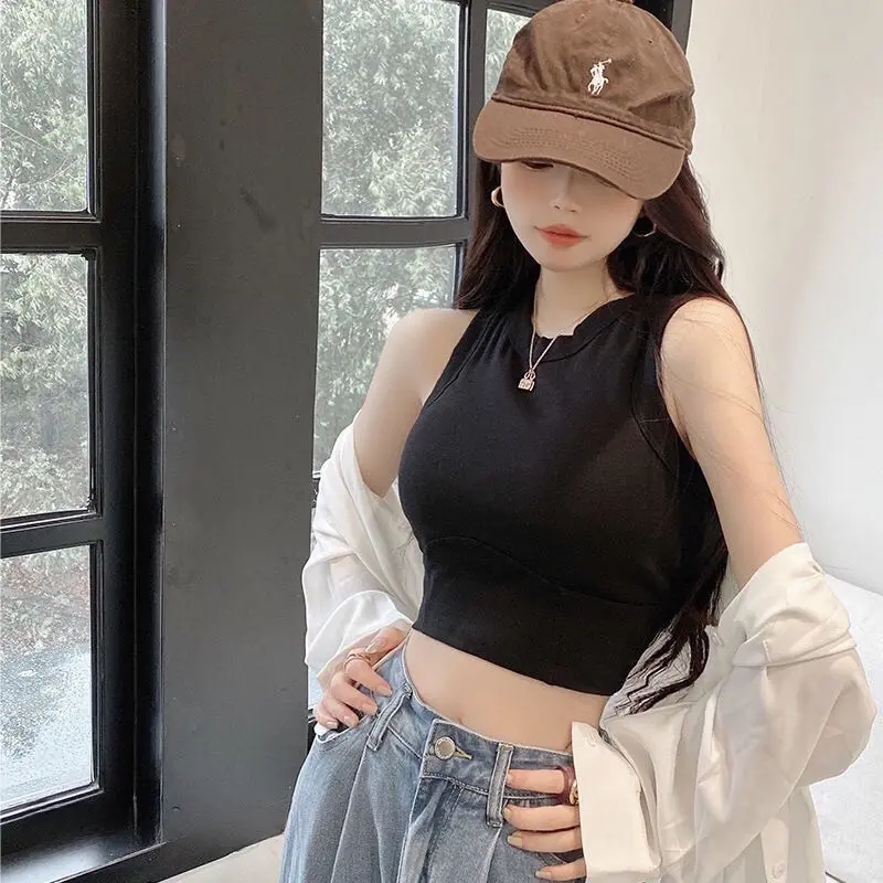 [A001] Áo ba lỗ croptop ôm body, áo 3 lỗ thun cotton free size, áo croptop sát nách Cổ Tròn