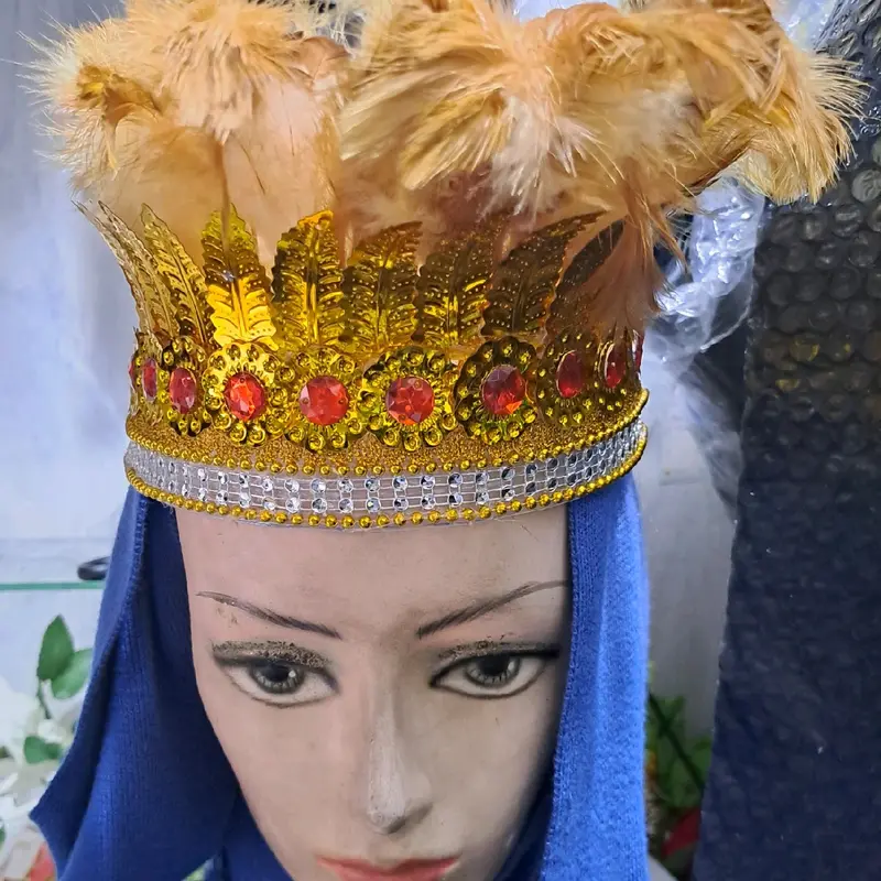 mahkota bulu asesoris bulu mahkota ikat kepala hairdo bulu asesoris adat kalimantan 4