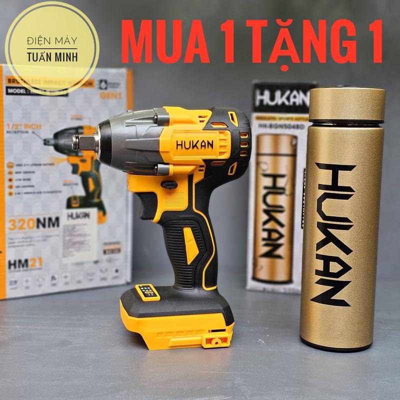 MUA 1 TẶNG 1 - Thân máy siết bulong Hukan HM21 G1 -X2 lực siết 320Nm chân pin phổ thông, động cơ không chổi than