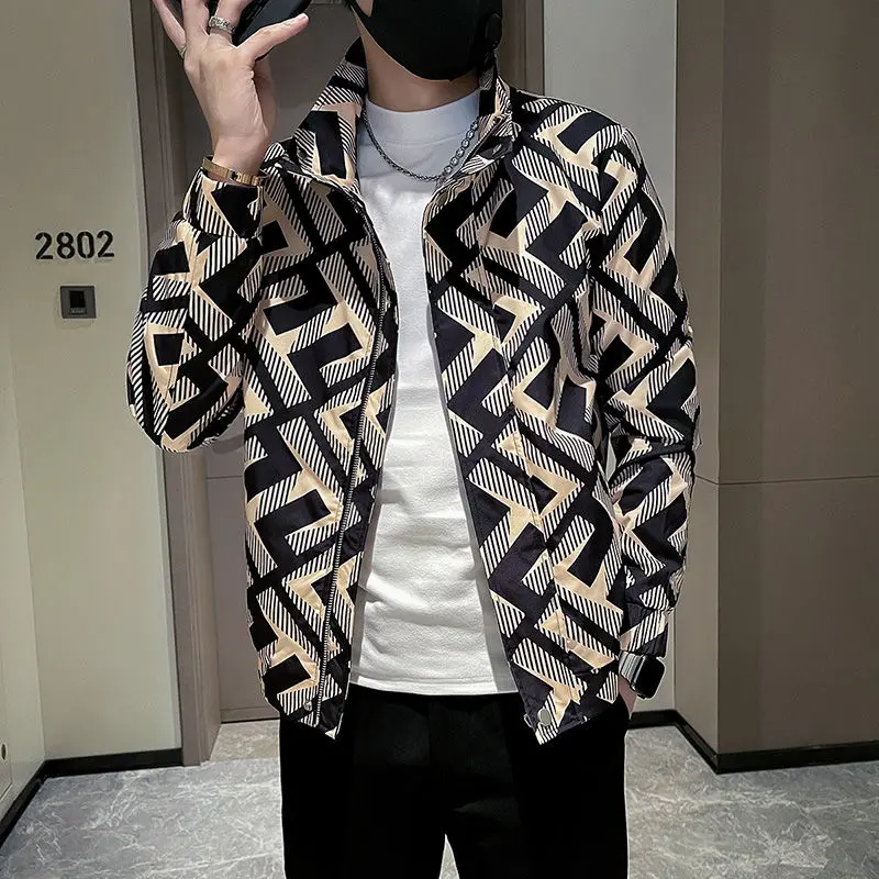 Spring and Autumn Casual Stylish Jacket Trendy Stylish Versatile Men's Coat 2023 New Fashion Brand Colorful Jacket Ins Nam