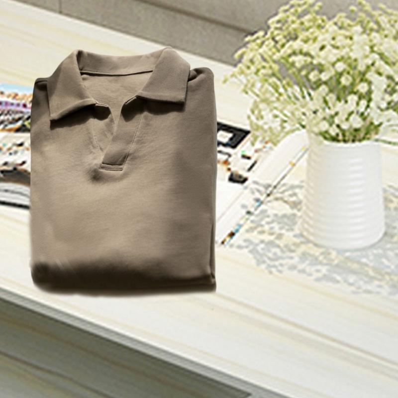 Áo thun nam, áo polo nam cổ V nam tính, vải mềm mát Menswear Cộc Tay Shirt 6