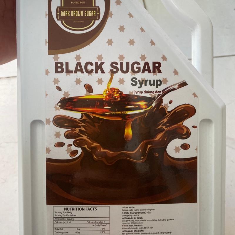 SỐT ĐƯỜNG ĐEN TUẤN  CƯỜNG ,can 2 lít ,dùng làm sữa tươi chân châu đường đen,thạch đường đen Siro