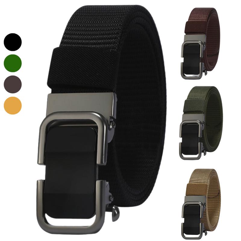 Thắt lưng nam vải canvas khóa gài tự động mặt chữ nhật, dây nịt nam mặt khóa chống trầy nhiều màu bản 3,5cm phong cách thời trang Hàn Quốc - dây nịt giá tốt - R222
