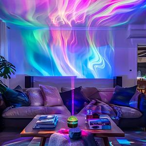 Aurora Projector Night Light, USB Powered RGB Night Light Projector with Remote Control, Creative Home Decor, Sleeping Companion Night Light for Bedroom Living Room