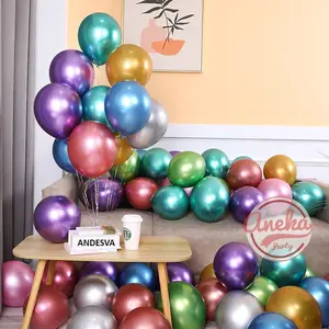 Balon CHROME Kombinasi 2 Warna 12 INCH / Balon Warna Warni CHROME Mengkilap / Balon Kombinasi Warna Warni elegan