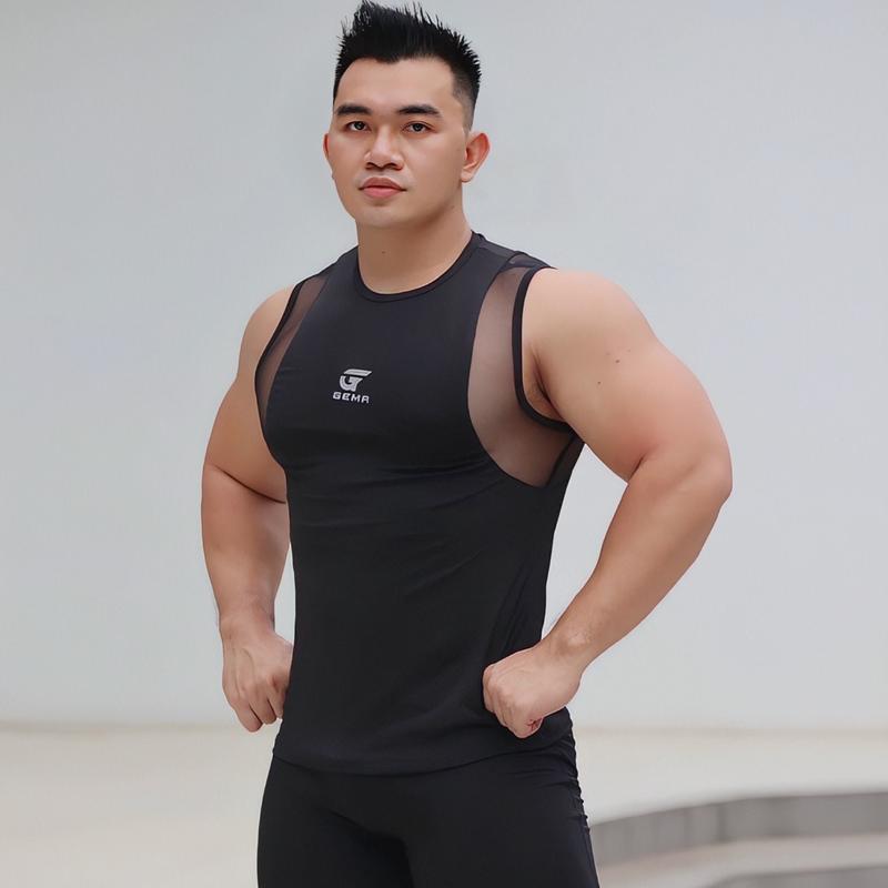tanktop GEMA jaring Thailand singlet gym Fitness lari running dryfit elastis Outdoor Sport 2