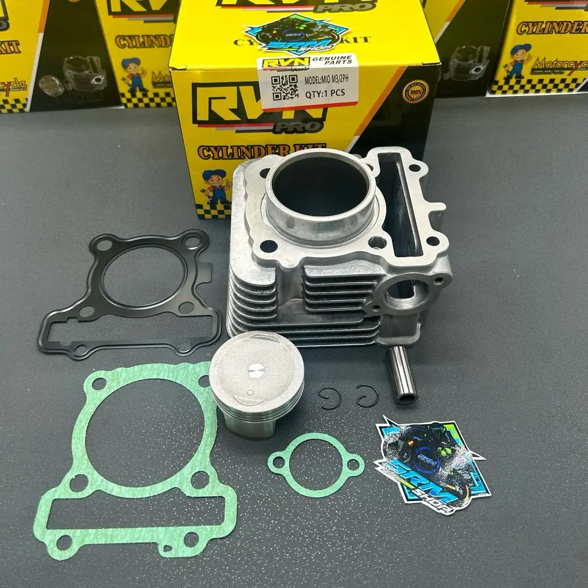 Bok Seher Boring Mio M3 - Soul Gt 125 - Fino 125 - Xride 125 - Mio Z - Mio S Kode 2PH STANDAR DAN BORE UP 59MM Original RVN - Blok Seher Mio M3 Free Piston Kit Dan Paking