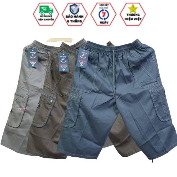 COMBO 3 Quần Short Nam Kaki Túi Hộp Lưng Thun Co Giãn From Rộng Thoải Mái Có Túi Khóa Kéo . Menswear