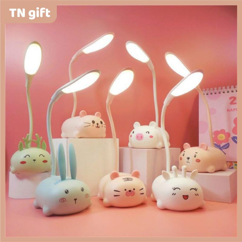 Đèn bàn học mini đèn led chống cận có thể gấp gọn xoay 360 độ hình thú dễ thương