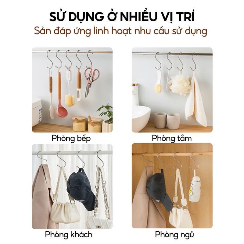 Móc Chữ S Inox Cao Cấp Đa Năng Treo Đồ Siêu Chắc Nhiều Kích Thước 5