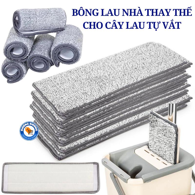Combo 10 Bông Lau Nhà Thay Thế Siêu Thắm Hút - Miếng Lau Nhà Hình Chữ Nhật 12x32cm