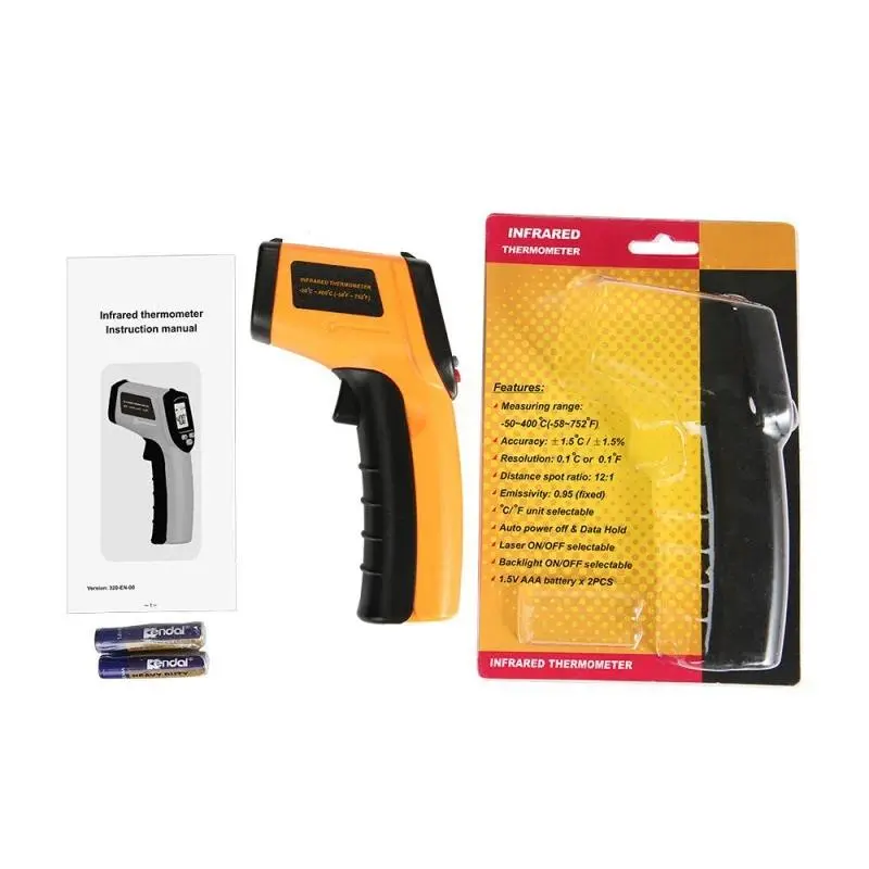 GM320 Temperature Tester Thermometer LCD Digital IR Laser Infrared Temperature Gun Temperature Meter for Industrial