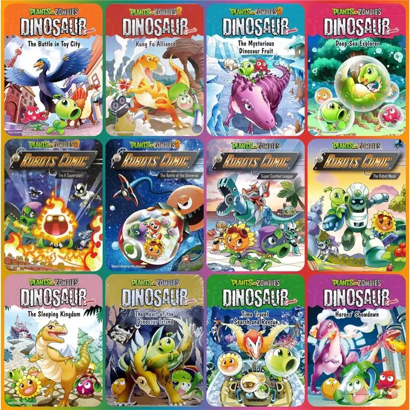 High Quality PLANTS VS ZOMBIES 2 Dinosaur And Robots English Comic Book / Science Comic/ Young Scientists