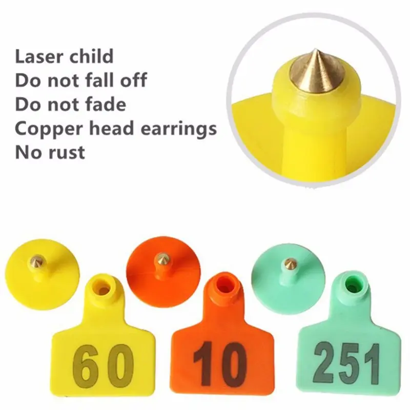 Đánh dấu tai cho lợn, 20 cái, Thẻ tai cho dê, Thẻ tai cho gia súc, Nhãn hiệu ID, cho lợn, cừu và dê, 5x4cm 3