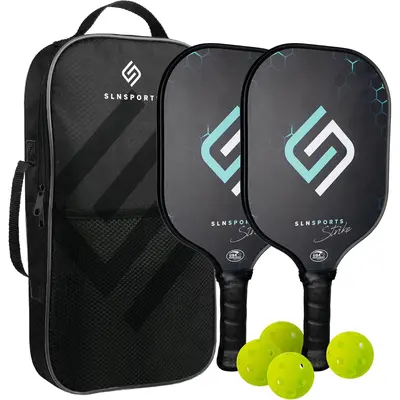 USAPA Approved Pickleball Paddles Set - 3K T700 Carbon Fiber With 4 Balls & Bag
