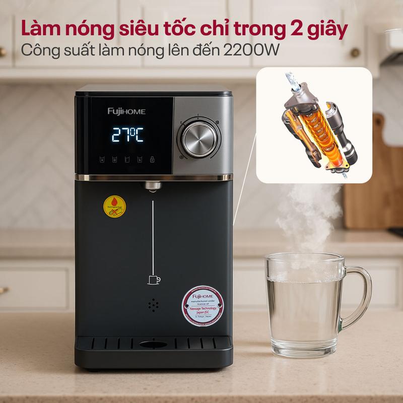 Máy lọc nước RO nóng lạnh FUỊHOME WP302C Lọc RO siêu tốc, khử khuẩn UV - Bảo hành 24 tháng 4