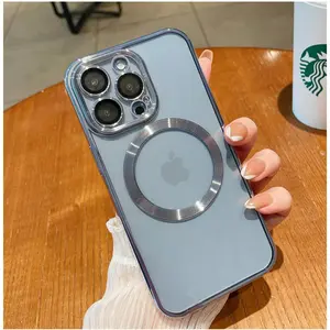 Casing Magsafe Berwarna-warni dengan Pelindung Layar dan Stiker untuk IPH X XS XR XSMAX 11 12 13 14 15 16 PRO PROMAX Case Bumper