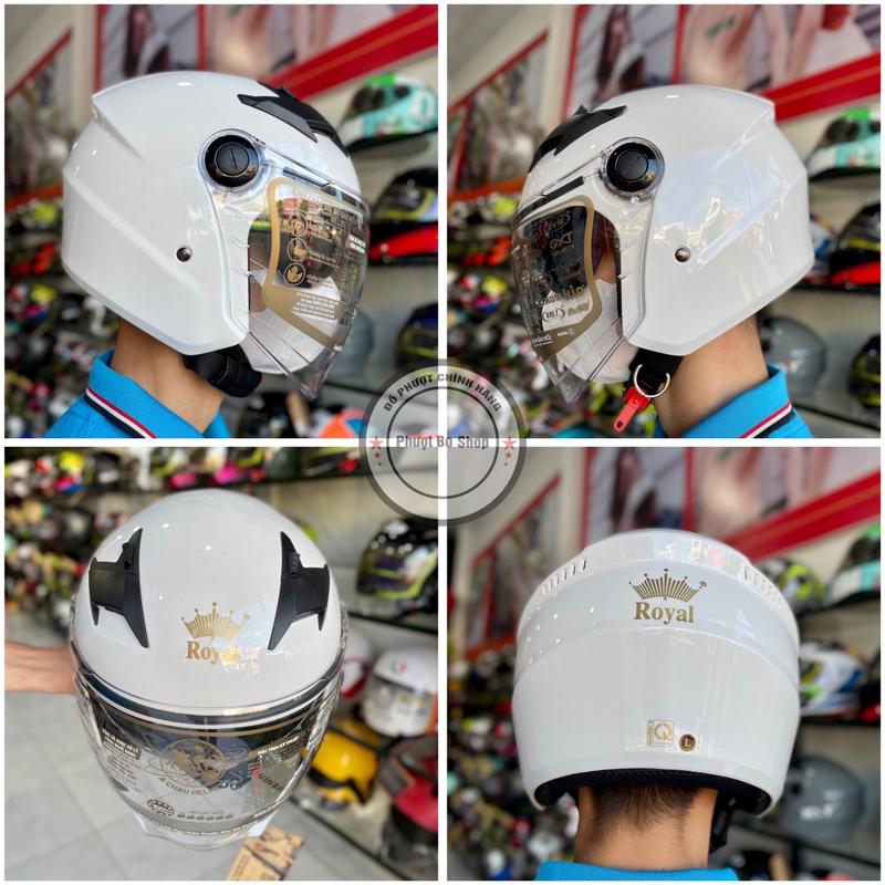 Mũ Bảo Hiểm M268 Hai Kính  - Nón Bảo Hiểm 3/4 M268 Đủ Màu Tem - Nón 3/4 Hai kính Helmet 7