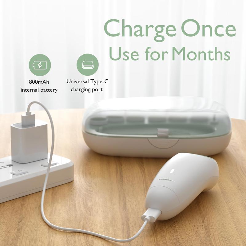 Electric Baby Nail File, 1 Set Rechargeable Electric Baby Nail File, Gentle Baby Nail Trimmer, Including 7 Grinding Replacement, Nail Care Products 6