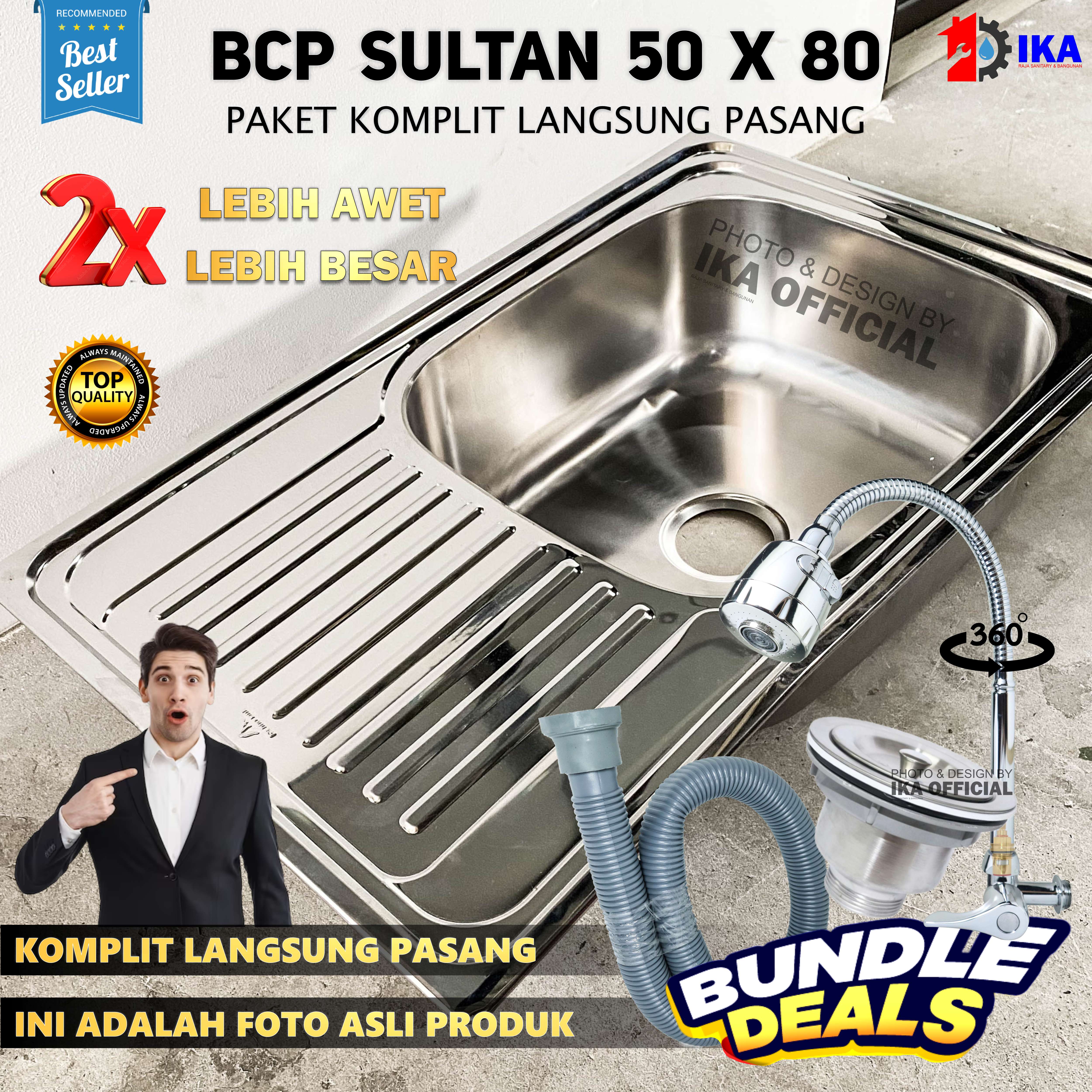 Bak Cuci Piring SULTAN SUPER TEBAL Stainless Wastafel + Afur / 80cm x 50cm / Kitchen Sink Dapur BCP Mewah Sultan Bak Cuci Piring SULTAN SUPER TEBAL Stainless Wastafel + Afur / 80cm x 50cm / Kitchen Sink Dapur BCP Mewah Sultan